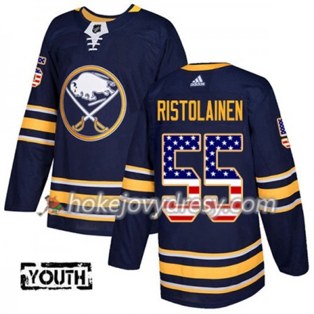 Dětské Hokejový Dres Buffalo Sabres Rasmus Ristolainen 55 2017-2018 USA Flag Fashion Modrá Adidas Authentic